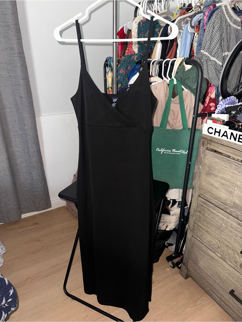 GAP Classic Black Slip Dress with Spaghetti Straps